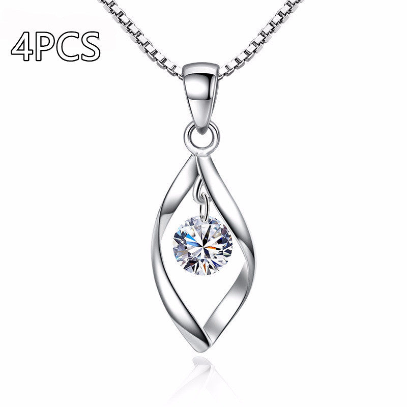 Zircon Twist Fashion Necklace Pendant