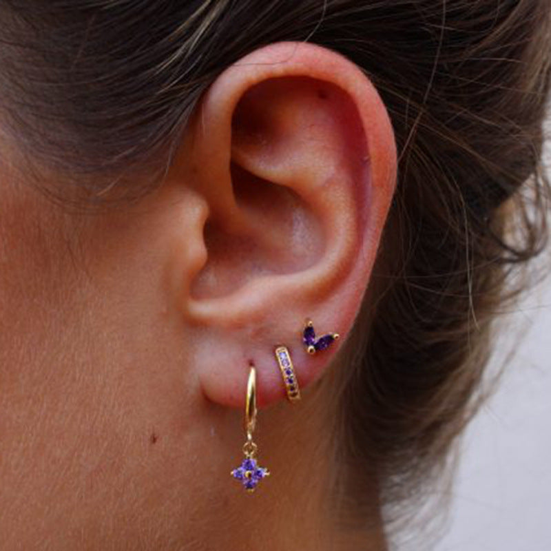 Geometric Copper Earrings – Set of 3