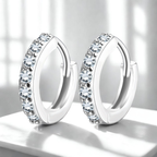 S925 Sterling Silver Needle Single Row Diamond Earrings For Women