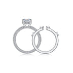 Ice Crystal Love - Fashionable Men's And Women's Ring And Ring Jewelry Set With Moissanite S925 Sterling Silver And Platinum-plated Diamond