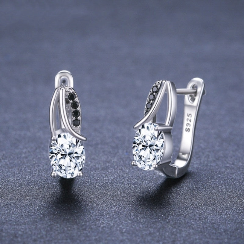 European And American Zircon Rhinestone Stud Earrings