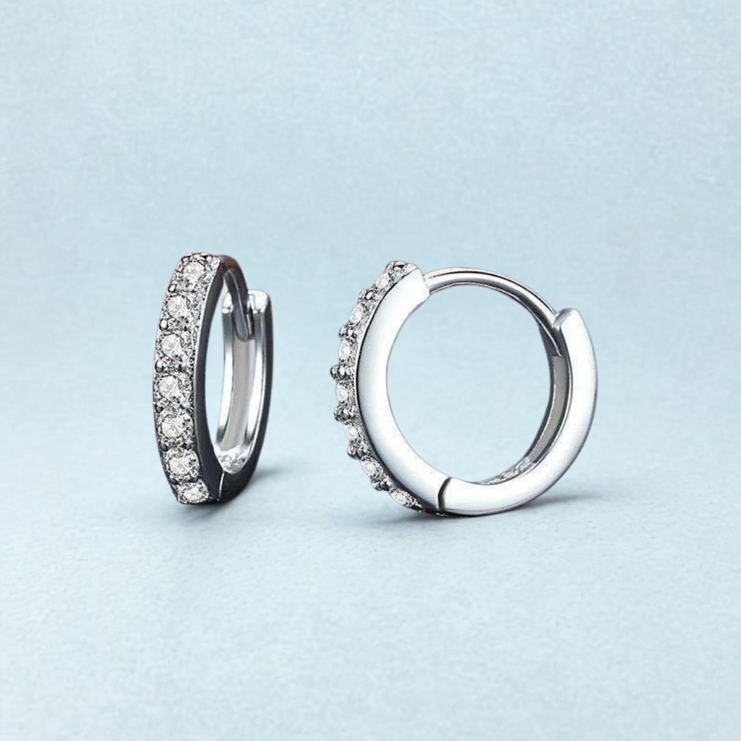 S925 Sterling Silver Needle Single Row Diamond Earrings For Women