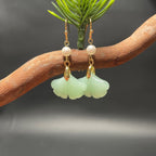 14k Handmade Earrings Ginkgo Biloba