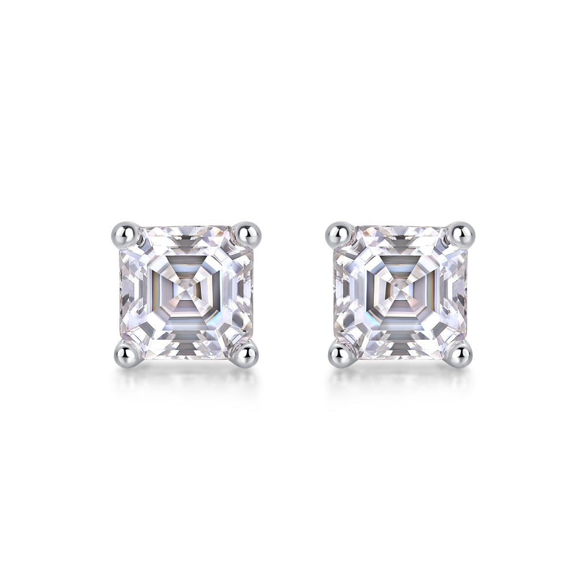 Luxurious Diamond Earrings With Square Moissanite S925 Sterling Silver
