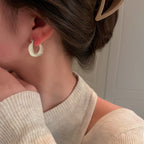 Dripping Glaze Geometric Irregular Round Earrings Candy Color