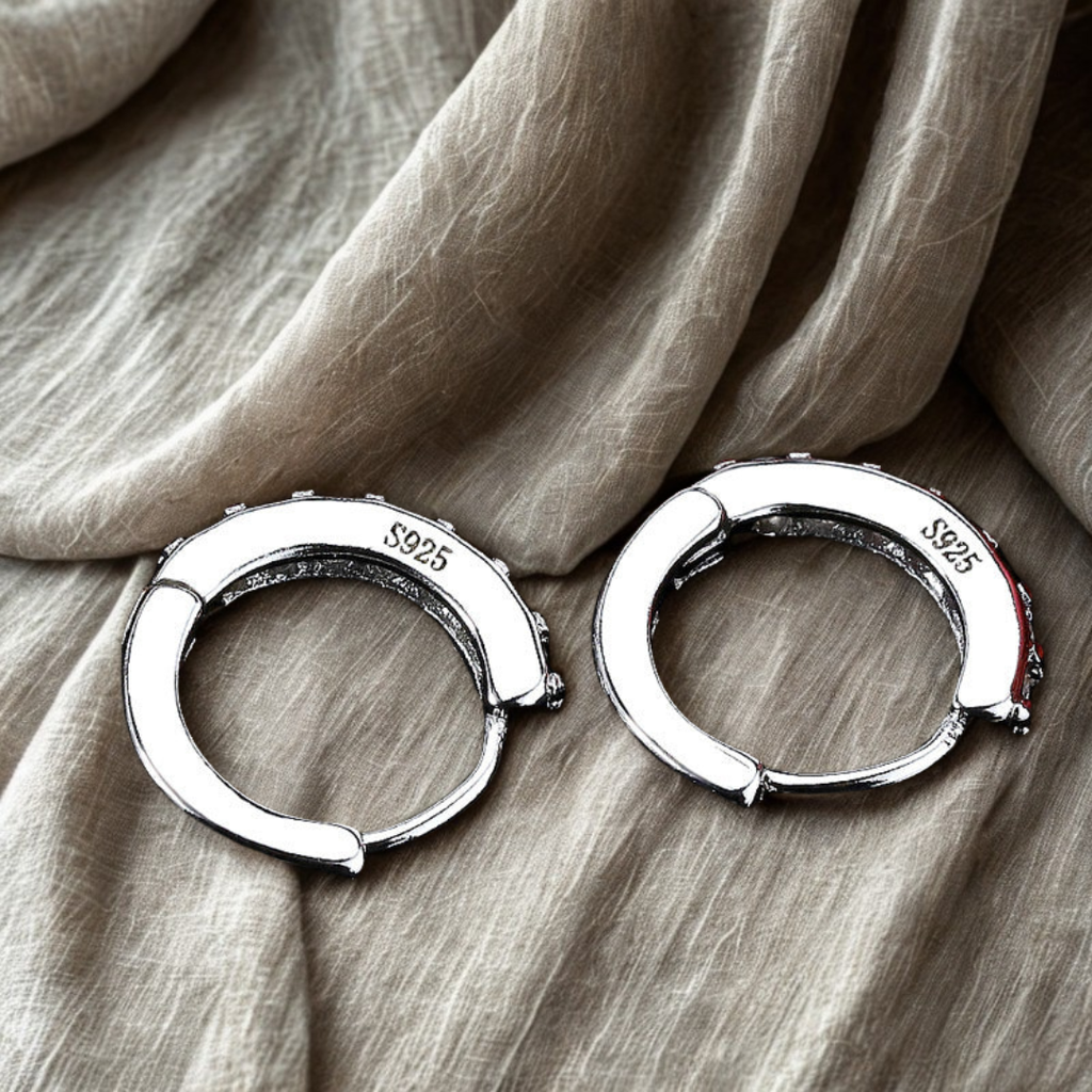 S925 Sterling Silver Needle Single Row Diamond Earrings For Women