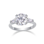 Shining Step By Step - A Fashionable Diamond Jewelry Piece Set With 3-carat Moissanite S925 Sterling Silver And Platinum Diamond Ring.