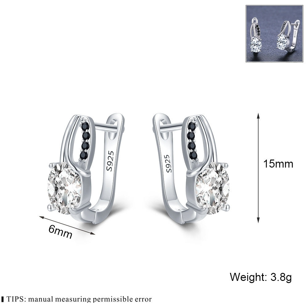 European And American Zircon Rhinestone Stud Earrings