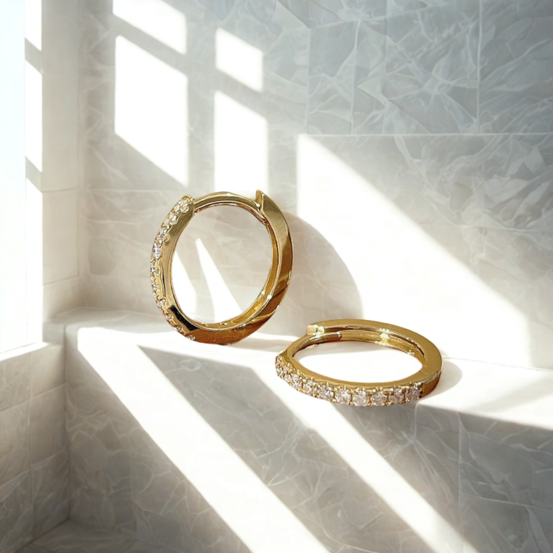 S925 Sterling Silver Needle Single Row Diamond Earrings For Women