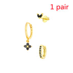 Geometric Copper Earrings – Set of 3