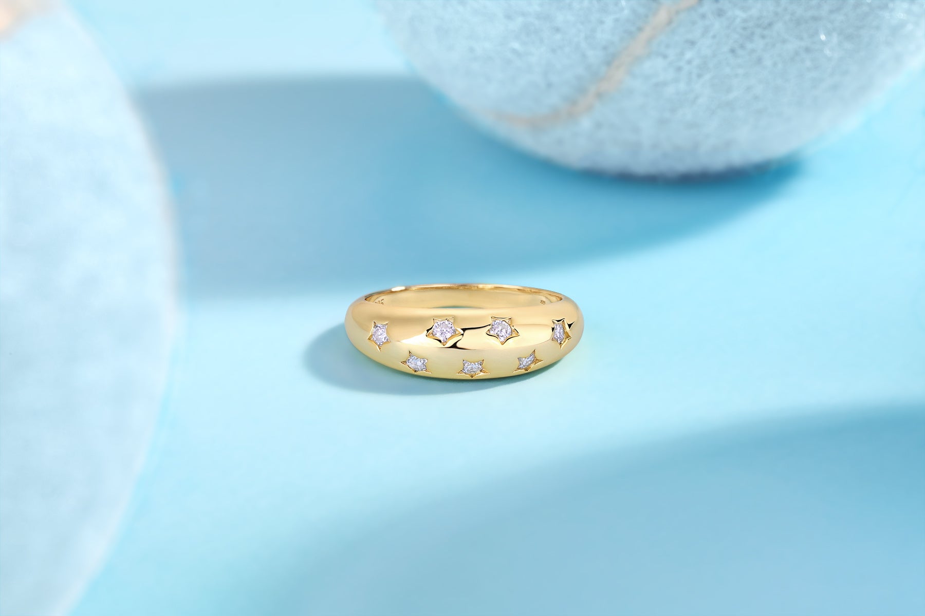 Trendy Diamond Wedding Rings Silver Rings With Moissanite