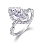 Starlight Craze - A Fashionable Diamond Jewelry Piece Set With Moissanite S925 Sterling Silver And Platinum Diamond Ring