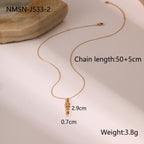 Zircon Star Pendant Stainless Steel Necklace