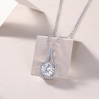 Small Square Diamond - A Fashionable And Luxurious Diamond Jewelry Piece Set With 2-carat Moissanite S925 Sterling Silver And Platinum-plated Pendant