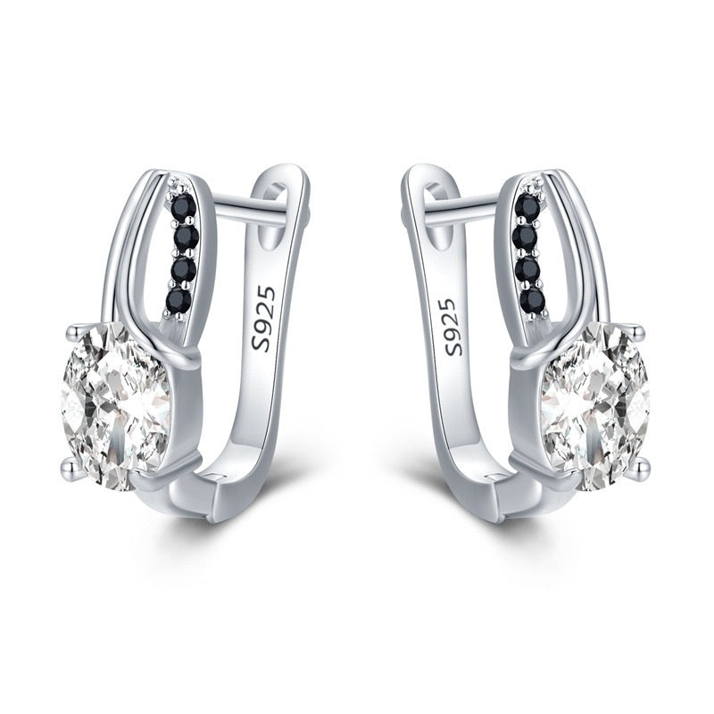 European And American Zircon Rhinestone Stud Earrings