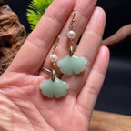 14k Handmade Earrings Ginkgo Biloba