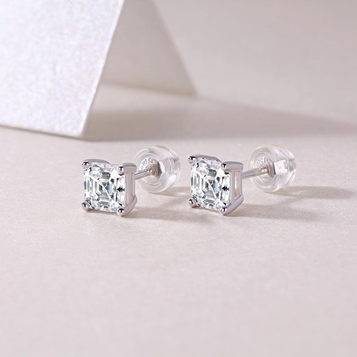 Luxurious Diamond Earrings With Square Moissanite S925 Sterling Silver